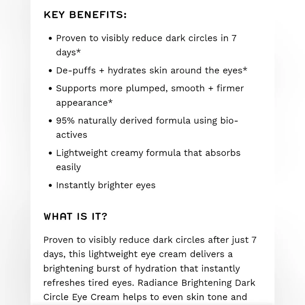REN CLEAN SKINCARE Radiance Brightening Dark Circle Eye Cream 15 mL / 0.5 OZ